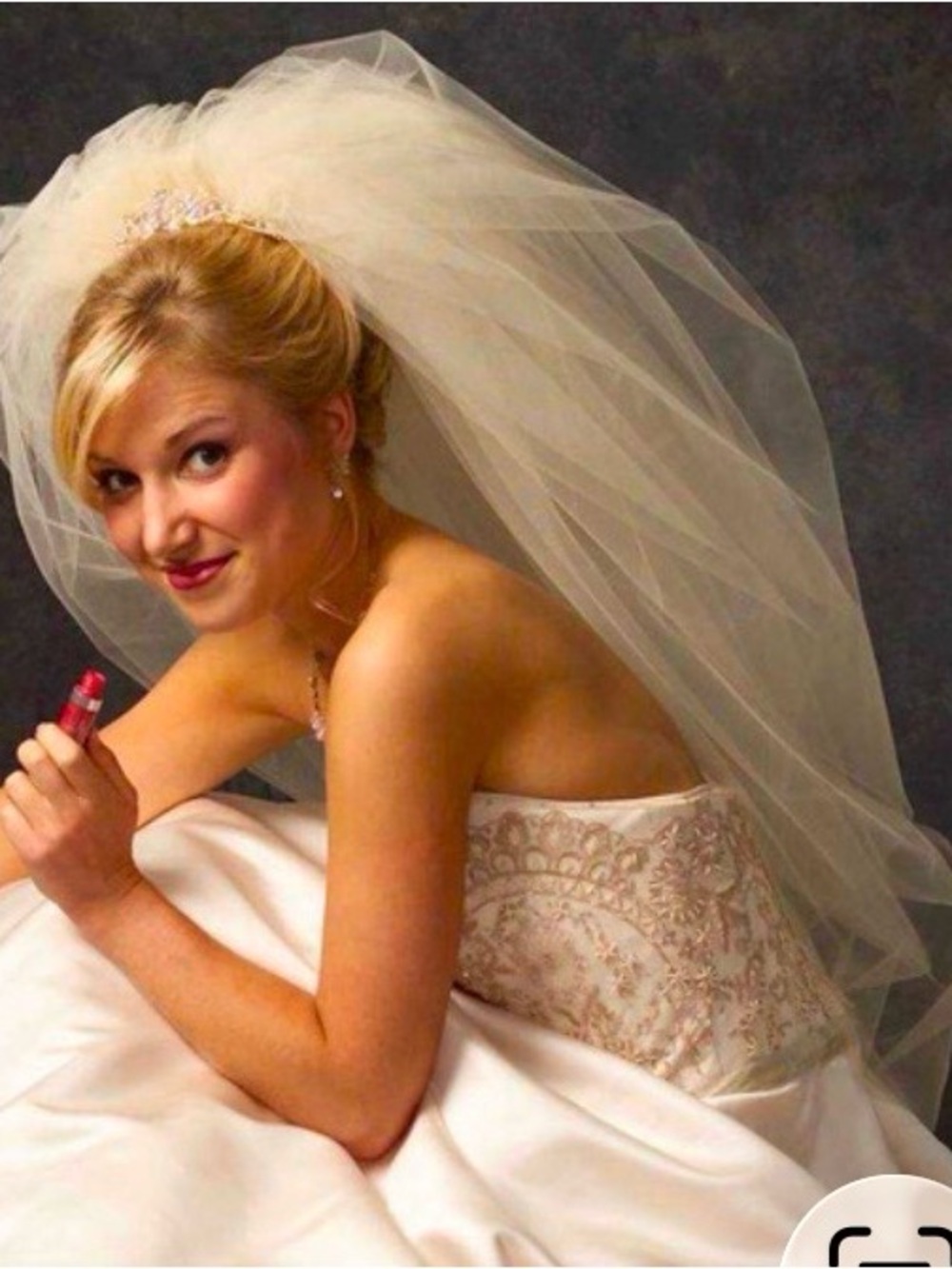 Double Bubble veil 30 inch Ivory